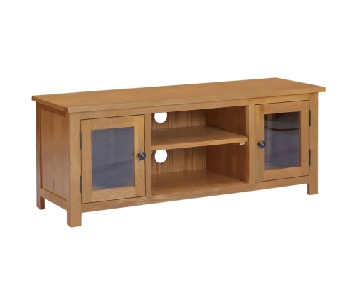 Mueble para TV madera maciza de roble 110x35x44 cm