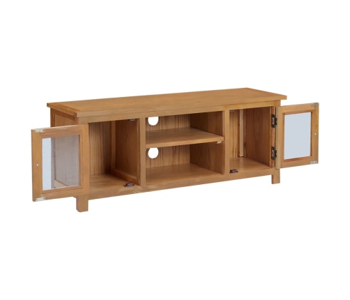 Mueble para TV madera maciza de roble 110x35x44 cm