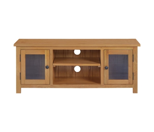 Mueble para TV madera maciza de roble 110x35x44 cm