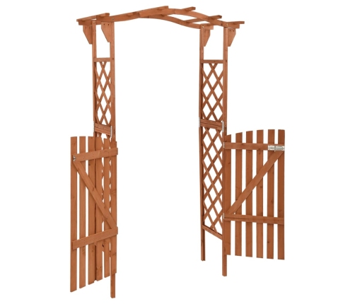 Pérgola con puerta madera maciza de abeto 116x40x204 cm