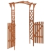 Pérgola con puerta madera maciza de abeto 116x40x204 cm