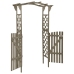 Pérgola con puerta madera maciza de abeto gris 116x40x204 cm