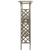 Pérgola con puerta madera maciza de abeto gris 116x40x204 cm