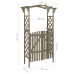 Pérgola con puerta madera maciza de abeto gris 116x40x204 cm