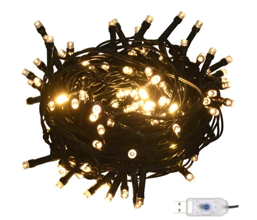 Set de bolas de Navidad 61 pzas con pico 150 LED dorado bronce