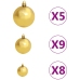 Set de bolas de Navidad 61 pzas con pico 150 LED dorado bronce