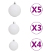 Set de bolas de Navidad 61 pzas con pico 150 LED blanco y gris