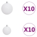 Set de bolas de Navidad 120 pzas con pico 300 LED blanco y gris