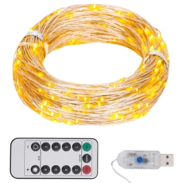 Tira de luces con 150 LED blanco cálido PVC 15 m