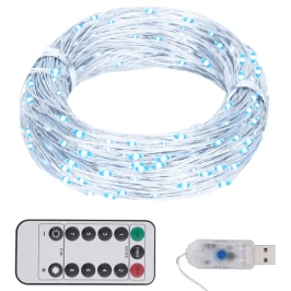 Tira de luces con 150 LED blanco frío PVC 15 m