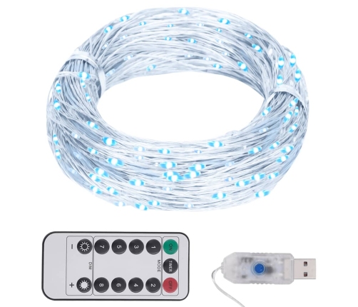 Tira de luces con 150 LED blanco frío PVC 15 m