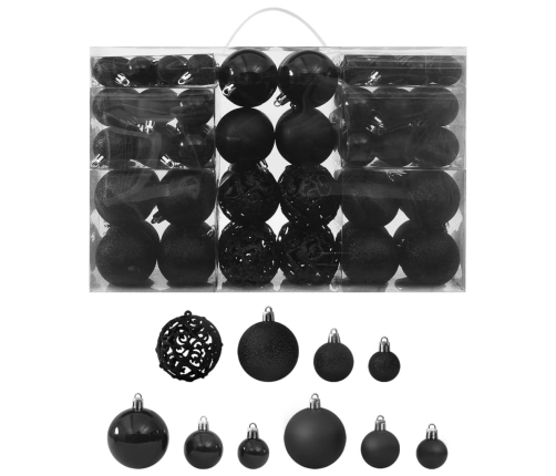 Juego de bolas de Navidad 100 piezas negro