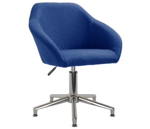 Silla de oficina giratoria de tela azul