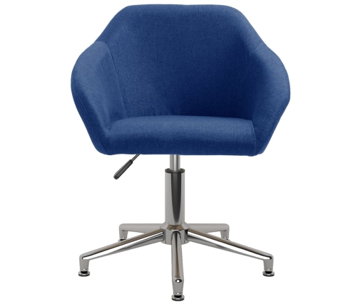 Silla de oficina giratoria de tela azul