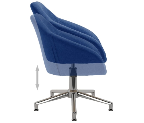 Silla de oficina giratoria de tela azul