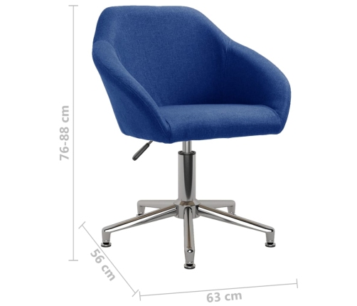 Silla de oficina giratoria de tela azul