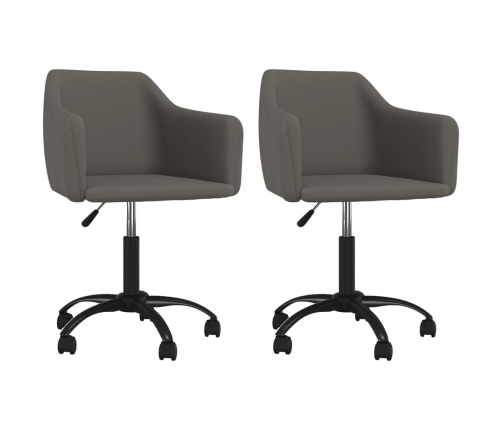 Sillas de comedor giratorias 2 unidades terciopelo gris oscuro