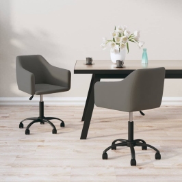 Sillas de comedor giratorias 2 unidades terciopelo gris oscuro