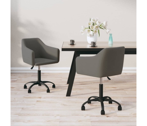 Sillas de comedor giratorias 2 unidades terciopelo gris oscuro
