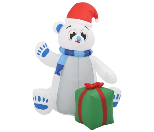 Oso polar inflable de Navidad LED interior y exterior 1,8 m