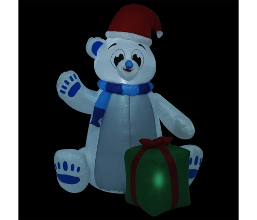 Oso polar inflable de Navidad LED interior y exterior 1,8 m