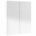 Armario de espejo de baño MDF blanco brillante 60x15x75 cm