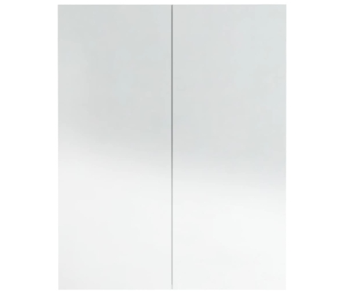 Armario de espejo de baño MDF blanco brillante 60x15x75 cm