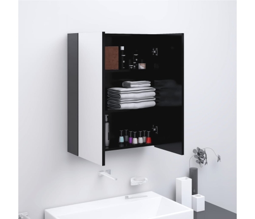 Armario de espejo de baño MDF gris antracita 60x15x75 cm