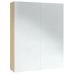 Armario de espejo de baño MDF blanco y roble 60x15x75 cm