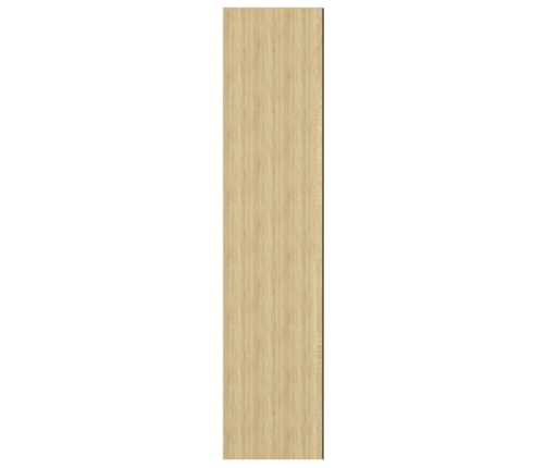 Armario de espejo de baño MDF blanco y roble 60x15x75 cm