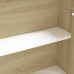 Armario de espejo de baño MDF blanco y roble 60x15x75 cm