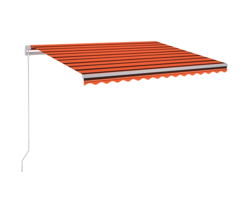 Toldo manual retráctil con LED naranja y marrón 300x250 cm