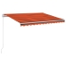 Toldo manual retráctil con LED naranja y marrón 300x250 cm