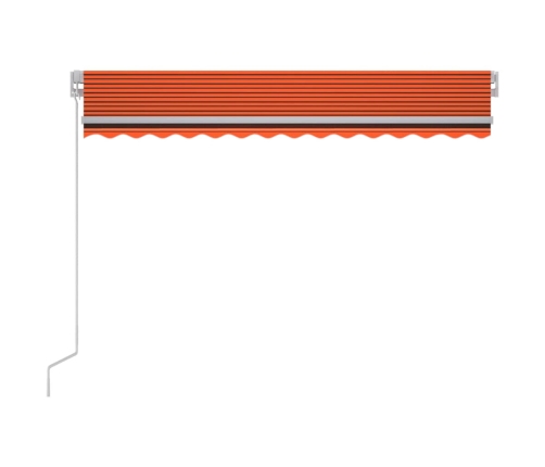 Toldo manual retráctil con LED naranja y marrón 300x250 cm