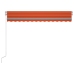 Toldo manual retráctil con LED naranja y marrón 300x250 cm