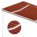 Toldo manual retráctil con LED naranja y marrón 300x250 cm