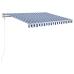 Toldo automático retráctil azul y blanco 300x250 cm
