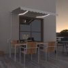 Toldo automático con LED sensor de viento color crema 300x250cm