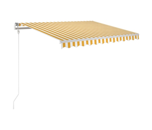 Toldo automático LED sensor de viento amarillo blanco 300x250cm