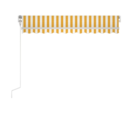 Toldo automático LED sensor de viento amarillo blanco 300x250cm