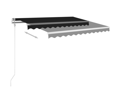 Toldo automático LED sensor de viento gris antracita 300x250 cm