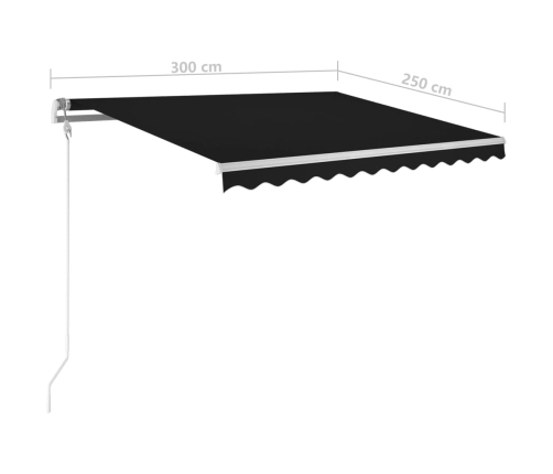 Toldo automático LED sensor de viento gris antracita 300x250 cm