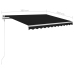 Toldo automático LED sensor de viento gris antracita 300x250 cm