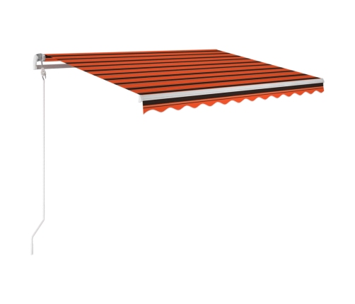 Toldo automático LED sensor de viento naranja marrón 300x250 cm