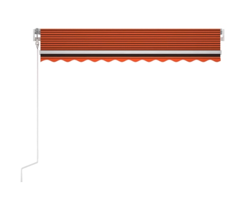 Toldo automático LED sensor de viento naranja marrón 300x250 cm