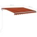 Toldo automático LED sensor de viento naranja marrón 300x250 cm