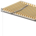 Toldo retráctil manual amarillo y blanco 350x250 cm