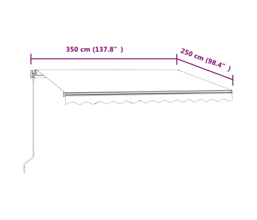 Toldo retráctil automático crema 350x250 cm