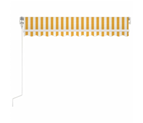 Toldo retráctil automático amarillo y blanco 350x250 cm