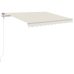 Toldo automático con LED y sensor de viento crema 350x250 cm